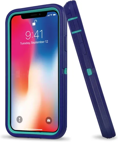 Vista 2 de Funda para iPhone 11 (6.1 pulgadas) con protector de pantalla de vidrio, resistente a los golpes, funda protectora de cuerpo completo, resistente a