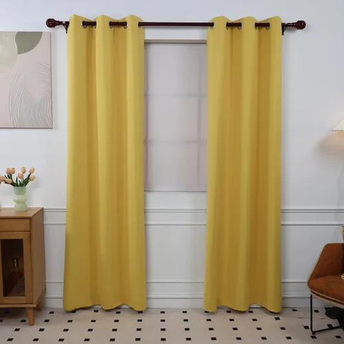 Vista 12 de INLINAS Cortinas opacas para dormitorio, aislamiento térmico, reducción de ruido, juego de 2 paneles de ahorro de energía, beige, 42 pulgadas