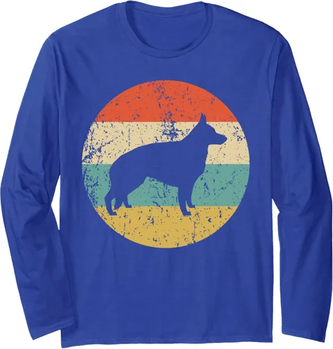 Vista 3 de Camiseta de manga larga de perro pastor alemán retro Negro