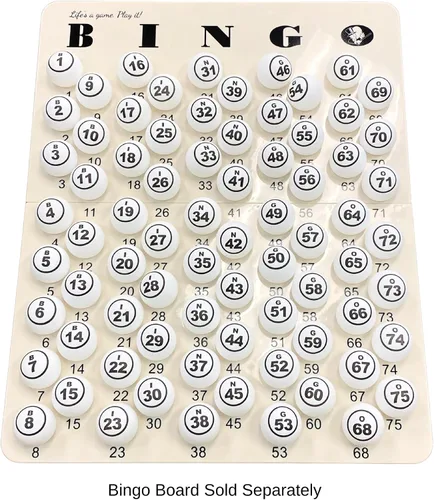 Vista 5 de MR CHIPS Bolas de bingo numeradas de repuesto, 1.57 pulgadas (1.575 in), bolas de ping pong blancas de doble numeración con placa maestra