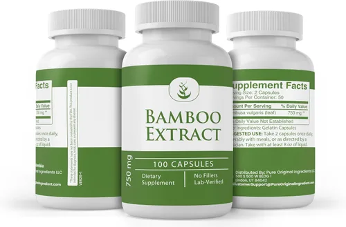 Vista 4 de Pure Original Ingredients Extracto de bambú, (100 cápsulas) siempre puro, sin aditivos ni rellenos, verificado por laboratorio