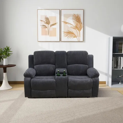 Vista 44 de Conjunto de sofá para sala de Estar, sillón reclinable de cuero transpirable, sofá de 3 plazas para cine en casa con portavasos para apartamento