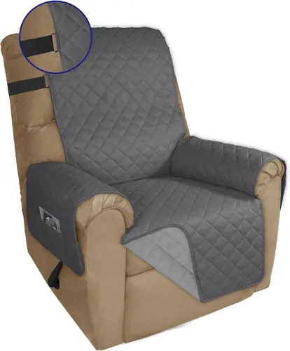 Vista 23 de PureFit Funda de sofá reversible resistente al agua, lavable a máquina, con espuma antideslizante y correa ajustable para perros, mascotas