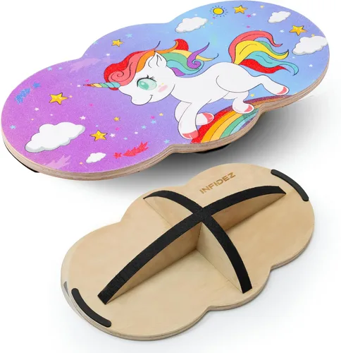 Vista 7 de Tabla de Equilibrio de Madera para Niños, Tabla Tambaleante para Equilibrio, Soporte de Tabla de Equilibrio para Niños Pequeños, Tablas de 1.