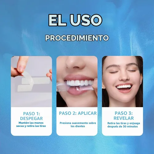 Vista 7 de Tiras blanqueadoras de dientes, tiras blancas profesionales para blanquear dientes sensibles, tira blanqueadora de coco segura para blanquear