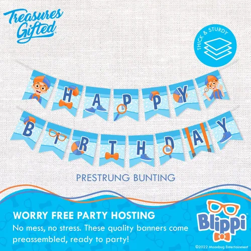 Vista 3 de Cartel de cumpleaños de Treasured Blippi - Cartel de feliz cumpleaños - Suministros para fiestas