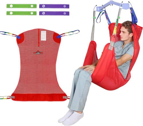 Vista 9 de EZ Assistive Eslinga universal de elevación de pacientes de cuerpo completo para elevación o traslado de pacientes, honda de elevación con tela