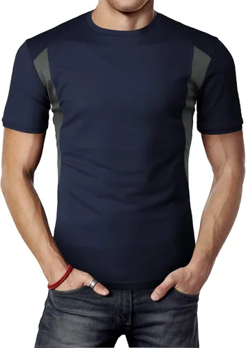 Vista 29 de H2H Camisetas de manga corta de compresión Cool Dry para hombre Cmtts263-negro