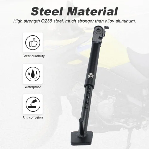 Vista 4 de Xitomer - Soporte lateral grande ajustable de 2 pulgadas para V-Strom 650 DL650 2012-2026, soporte para motocicleta, soporte lateral
