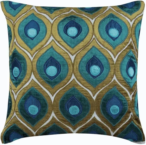 Vista 7 de The HomeCentric Fundas de almohada decorativas con bordes de 12 x 12 pulgadas Funda de cojín de seda de arte moderno Fundas de almohada verdes