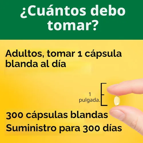 Vista 4 de Nature Made Vitamina D3 1000 UI (25 mcg), 300 cápsulas blandas de vitamina
