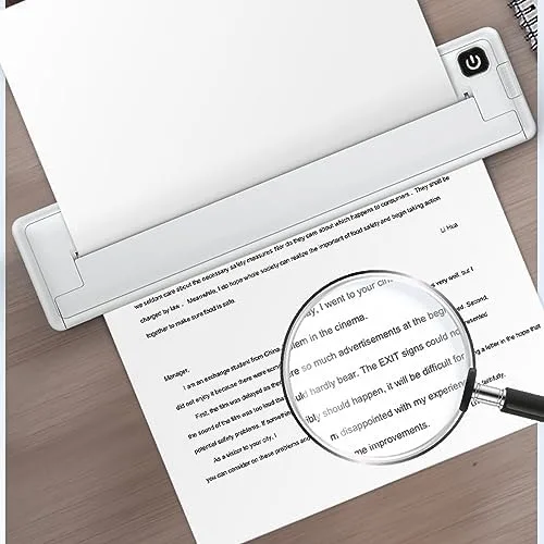 Vista 7 de Dpofirs Impresora monocromática portátil Bluetooth A4, sin tinta, para viajes, compatible con Android iOS