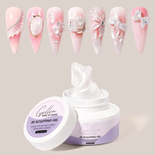 Vista 11 de Gellen Gel de pegamento de uñas sólido para puntas de uñas postizas, gran capacidad de 0.51 oz (15 g) en gel de pegamento de uñas acrílico sólido
