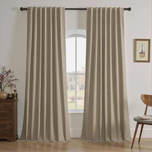 Vista 52 de UHITECH Cortinas opacas de 35 pulgadas de largo para sala de estar, 2 paneles, cortina opaca corta para cocina para ventanas pequeñas, cortinas