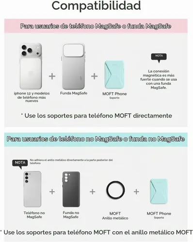 Vista 7 de MOFT Soporte magnético para cartera compatible con iPhone 17/16/15/14/13/12, ajuste de ángulo y soporte de teléfono compatible con MOVAS Magsafe