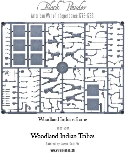 Vista 5 de Warlord Games Woodland Indians Tribe - Miniaturas de plástico a escala de 1.102 in para polvo negro altamente detallado Guerra de Independencia