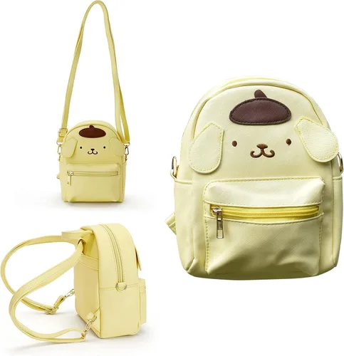 Vista 7 de ZJYJING Dibujos animados anime mini lindo PU mochila bandolera mochila bolso para niños niñas Cosplay, Negro -, Anime