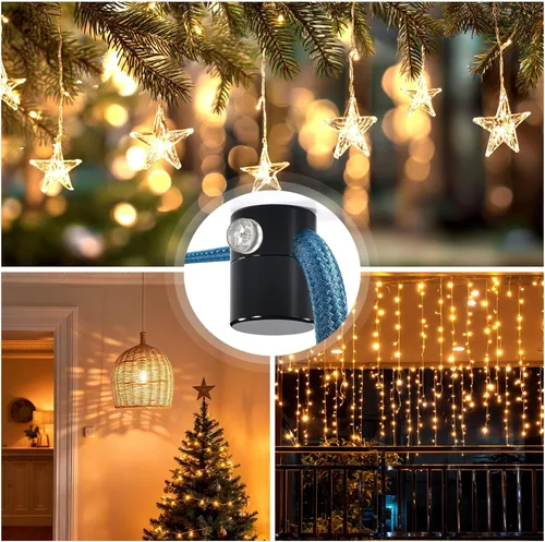 Vista 2 de Paquete de 3 Ganchos de Techo Mejorados, Ganchos de Techo Ajustables de Aluminio para Colgar Luces, Gancho Colgante Negro de Servicio Pesado, Gancho