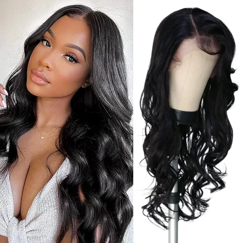 Vista 10 de GLAM21USA Peluca de encaje frontal HD con ondas sueltas de 13 x 6 pulgadas, sin pegamento, invisible, transparente, encaje frontal, mezcla