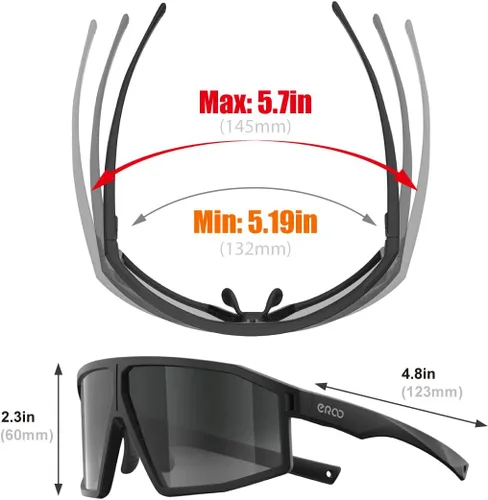 Vista 3 de EAZYRUN F26 tendencia moderna elegante HD polarizadas gafas de sol mujeres hombres correr pesca senderismo golf regalos deportes al aire libre