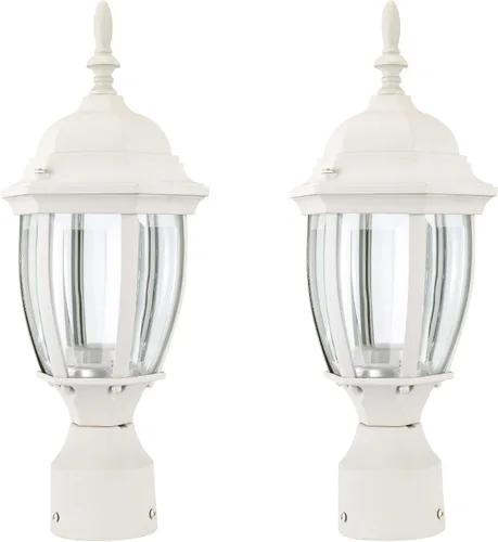 Vista 7 de LIT-PaTH Accesorio de iluminación LED para exteriores, farol de poste, 9.5 W, 800 lúmenes, blanco cálido de 3000 K, carcasa de aluminio más vidrio