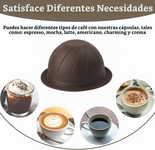 Vista 5 de 5 cápsulas de café reutilizables Vertuo, cápsulas de café recargables, compatibles con máquina de café Nespresso Ver0tuo, con 2 cápsulas de café