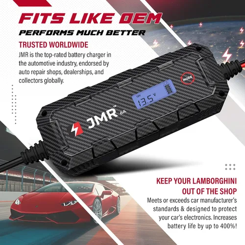 Vista 4 de Cargador de batería JMR para Lamborghini Aventador Huracan Gallardo Murcielago, cargador por goteo, acondicionador, mantenedor