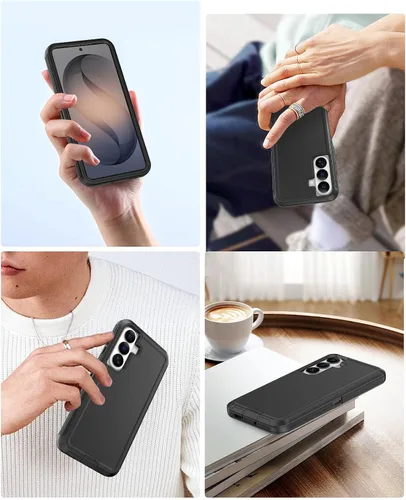 Vista 6 de Jelanry Funda resistente y resistente para Samsung Galaxy S26 - Negro