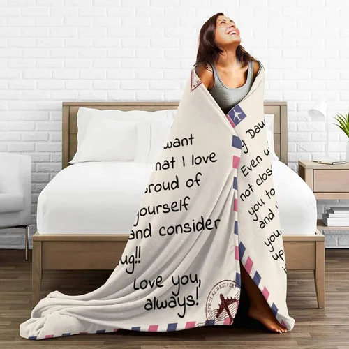 Vista 3 de Regalos para hija, regalo para hija de mamá, regalos de cumpleaños para hija adulta de papá, manta de franela única para mi hija para Navidad, manta