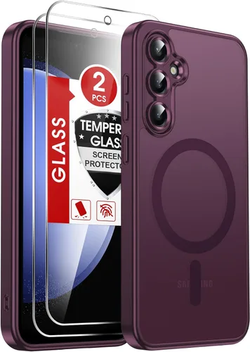 Vista 159 de LeYi Funda para teléfono Samsung-S23: protector de pantalla e imán MagSafe Púrpura