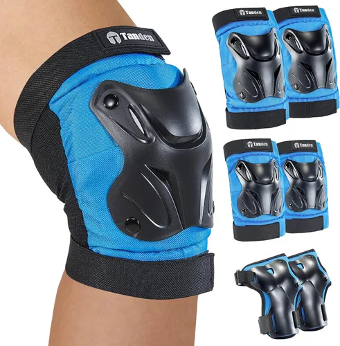 Vista 11 de Tanden Equipo de Protección para Patinaje Rodilleras y Coderas Protectores de Muñeca para Patinaje sobre Ruedas Monopatín, Almohadillas de Patinaje