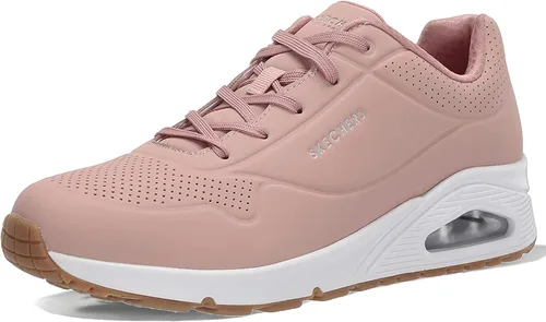Vista 28 de Skechers Tenis UNO Stand on Air para mujer Tenis casuales, plantilla de espuma viscoelástica refrigerada por aire, amortiguación visible de Rojo