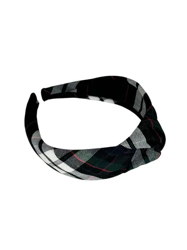 Vista 12 de Diadema anudada de 1.25 pulgadas, uniforme escolar, a cuadros, acolchada, con nudo en la parte superior, diadema de uniforme (cuadros 120)