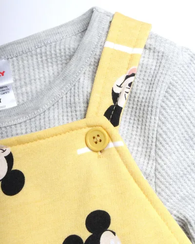 Vista 3 de Disney Conjunto de mono de Mickey Mouse para bebé, 2 piezas, mameluco y camisa de manga larga