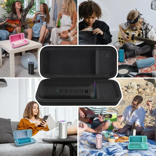 Vista 7 de khanka Estuche rígido de viaje para altavoz Bluetooth portátil Ortizan IPX7 Negro