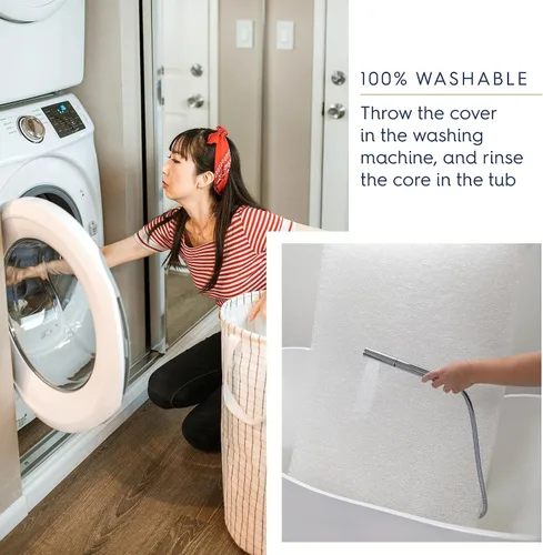 Vista 11 de HALO DreamWeave Colchón de cuna y para niños pequeños - 100% colchón transpirable y núcleo, diseño de 2 etapas de doble cara, funda lavable a