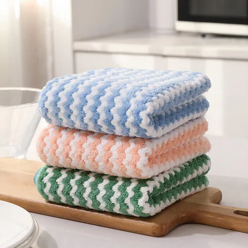 Vista 3 de Paquete de 12 trapos de limpieza de cocina de microfibra súper absorbentes, paños de limpieza para platos, multiusos, reutilizables, para polvo