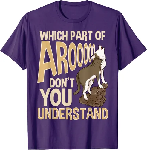 Vista 62 de What Part Of Aroooo Don't You Understand Husky - Camiseta para perro, Negro, S
