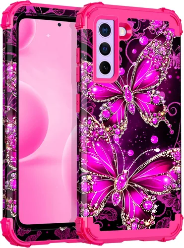 Vista 9 de Casetego Funda compatible con Galaxy S21 5G, tres capas, resistente, a prueba de golpes, protección completa, policarbonato duro y TPU suave
