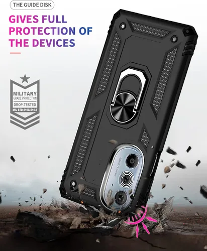 Vista 4 de Funda para Motorola Edge + 2022/Edge 30 Pro con [2 unidades] Protector de pantalla de cristal, para Moto Edge Plus 5G UW 2022, funda protectora