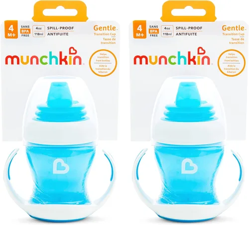 Vista 7 de Munchkin® Gentle™ Transition Sippy Trainer Cup, 4 Onzas, Paquete de 2, Azul