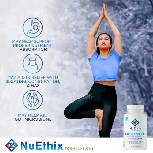 Vista 4 de NuEthix Formulations Paquete de suplementos de equilibrio de cortisol y microbioma: suplemento Cort-Eaze Cortisol Control Supplement, 60 cápsulas