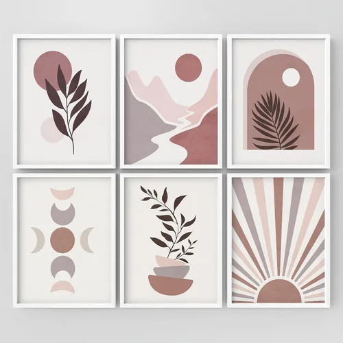 Vista 22 de Juego de galería de collage enmarcado para pared, diseño de plantas de flores de William Morris, ilustraciones de naturaleza silvestre, moderno