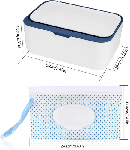 Vista 2 de Caja dispensadora de toallitas húmedas, caja de almacenamiento de servilletas, caja de papel higiénico a prueba de polvo con tapa, dispensador
