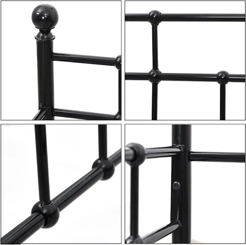 Vista 8 de HOMERECOMMEND - Marco metálico para sofá cama con base de plataforma en láminas de acero, base de repuesto para sofá cama infantil en sala y Negro