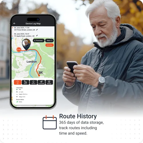Vista 3 de PAJ GPS - People Finder 4G - Mini rastreador GPS para niños y personas mayores - Hasta 5 días de duración de la batería - Pequeño dispositivo