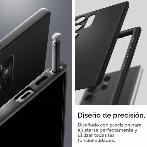 Vista 6 de Spigen Funda fina diseñada para Galaxy S24 Ultra (2024) [carcasa dura] [protección de grado militar] - negro