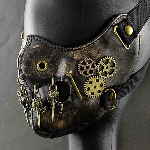 Vista 5 de SteamPunk - Máscara de engranajes vintage para hombre y mujer