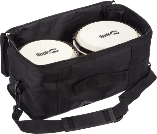 Vista 3 de Conjunto de Bongós RockJam de 7" y 8" con Bolsa Acolchada y Llave de Afinación
