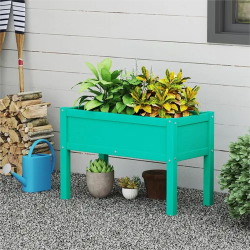 Vista 8 de Cama de jardín elevada pequeña de HDPE, jardinera elevada con patas, jardinera para exteriores resistente a la intemperie, camas elevadas para Aruba